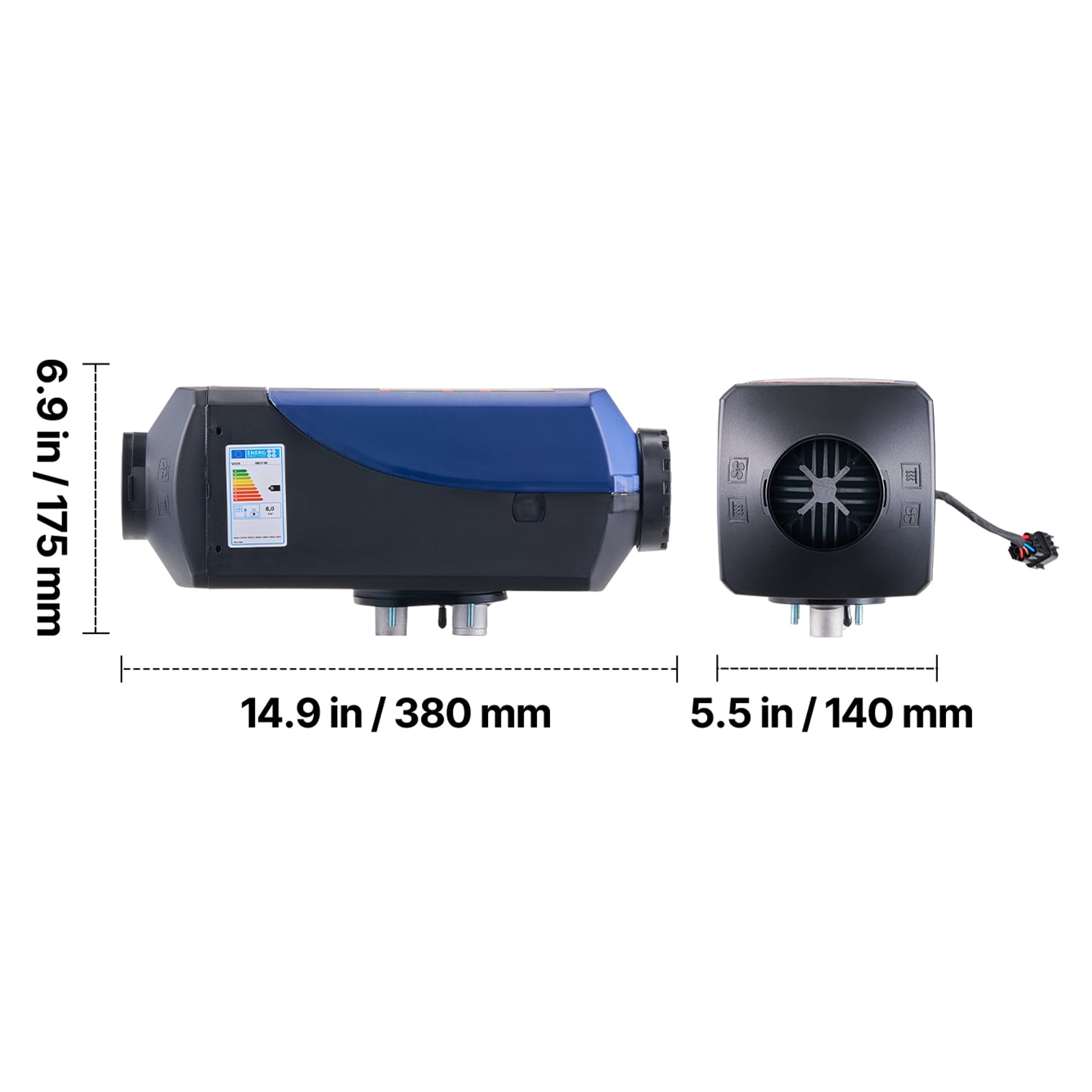 KFFKFF Portable Diesel Air Heater, 8KW, DC 12V/24V, Compact Heater with Remote Control and LCD Display, Efficient Heating, Quiet Operation, 2.6 Gal Fuel Tank for Cars, Vans, RVs, Campers, and Trucks