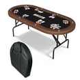 thumbnail image 4 of Qinaqin 8 Player Poker Mesa Plegable con Almacenamiento Bag 72" Te x as cm de Alturaoldem Casino Padded Rails & Cup Alturaolders Portátil Folding Game para Hogar o Sala, 4 of 8