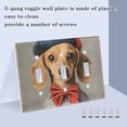 thumbnail image 3 of Yayeee Toggle Light Switch Wall Plate 2-Gang 4.56"x4.48" Decorative Outlet Cover, Yellow Dog Artist, 3 of 7