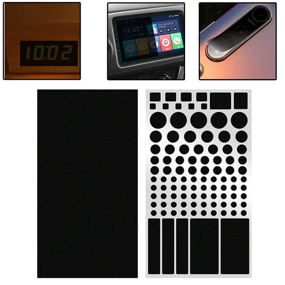 Dimming Stickers, Red Light Stickers, Light Darkening Stickers, 4 Stickers Block 80%/100% Dimming Sheets, Blackout Stickers for Electronics, Bedroom Fans, Air Conditioners, Routers, TV