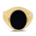 thumbnail image 3 of Men’s Large 14k Yellow Gold Plated Black Signet Style Classic Ring - Size 9.5, 3 of 7