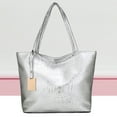 thumbnail image 3 of YFMHA Retro Women Alligator Pattern Leather Shoulder Bag Large Handbags (Silver), 3 of 7