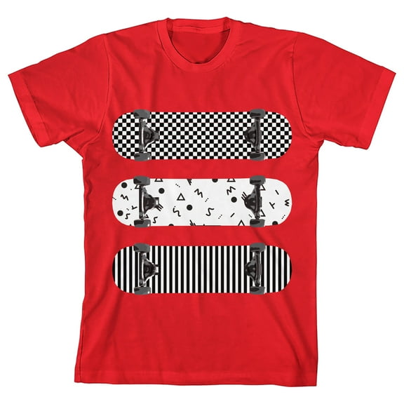 Skateboard Decks Youth Red Short Sleeve Crew Neck Tee