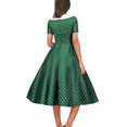 thumbnail image 4 of Dvprdro Robe de Bal pour Femme Invitée de Mariage Mode Vintage à Pois Imprimée Manches Courtes Ligne A Évasée Cocktail Fête Robe Midi, 4 of 5