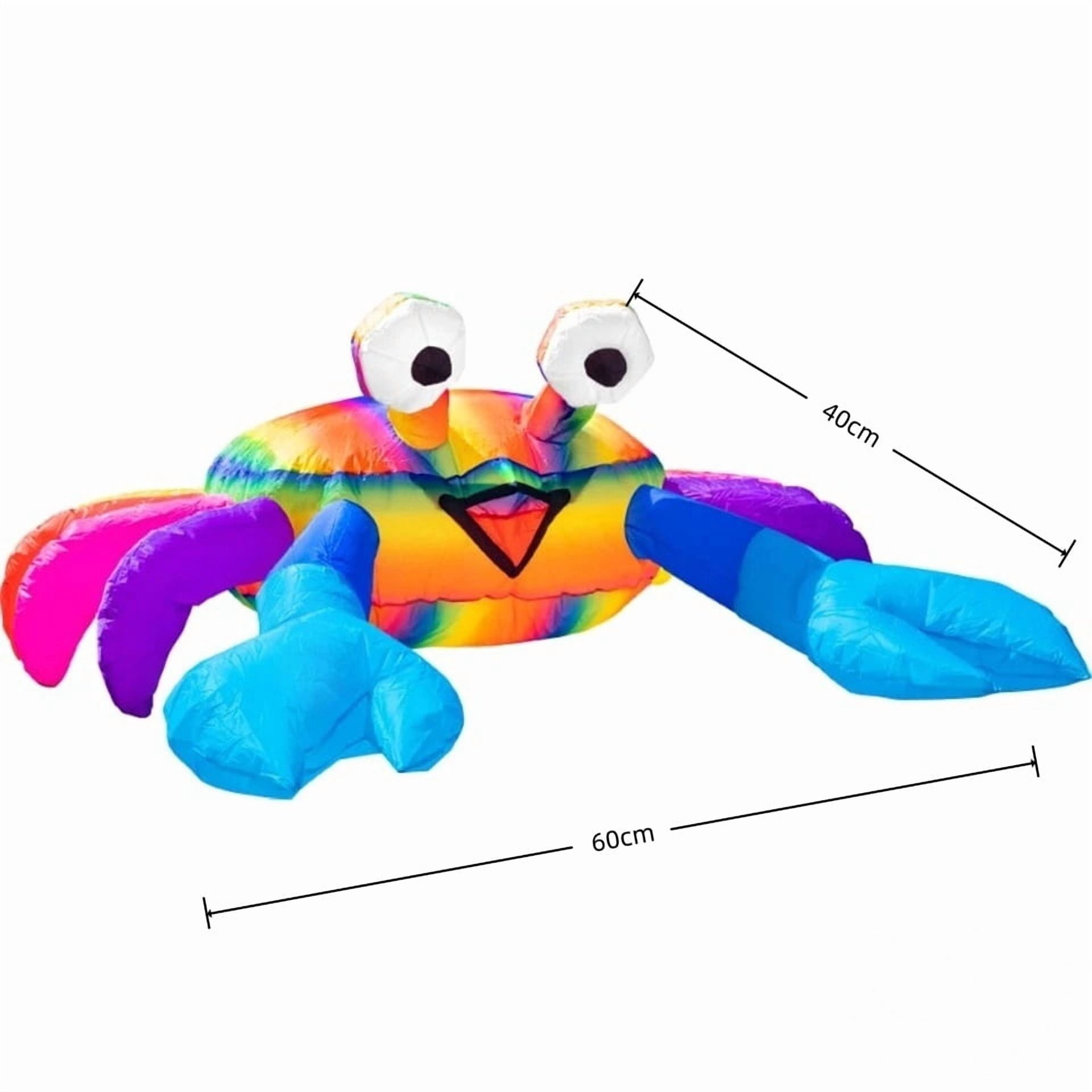 Crab Inflatable Kite For Outdoor,Multicolor Ground Crab Kite Jumping with The Wind,3D Ground Crab Ornament For Beach,Patio,Lawn,Summer Decoration For Seaside Ornament