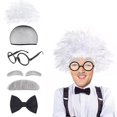 thumbnail image 1 of Set de disfraz de cosplay Mad Scientist, peluca blanca con gafas, 1 of 2