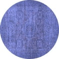 thumbnail image 1 of Ahgly Company Indoor Round Abstract Blue Modern Area Rugs, 5' Round, 1 of 4