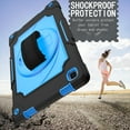 thumbnail image 6 of Dteck Shoulder Strap Case for Samsung Galaxy Tab A7 10.4" SM-T500 T505 (2020 Released) 10.4-inch,Shockproof Armor Rubber Hybrid 3-Layer Protection Back Cover without Screen Protector,Blue+Black, 6 of 6