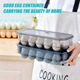 thumbnail image 5 of Caja de plástico para huevos, contenedor de almacenamiento de huevos, sin BPA, almacenamiento apilable para nevera de huevos con tapa para 16 huevos, para neveras de cocina que se mantienen frescas Xemadio WLJ-1164, 5 of 5