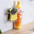thumbnail image 3 of Bouanq　2 In 1 Sponge Holder Deluxe Kitchen Sink Suction Holder for Sponges, Scrubbers, Soap, Kitchen, Bathroom, 304 Stainless Steel, 3 of 9