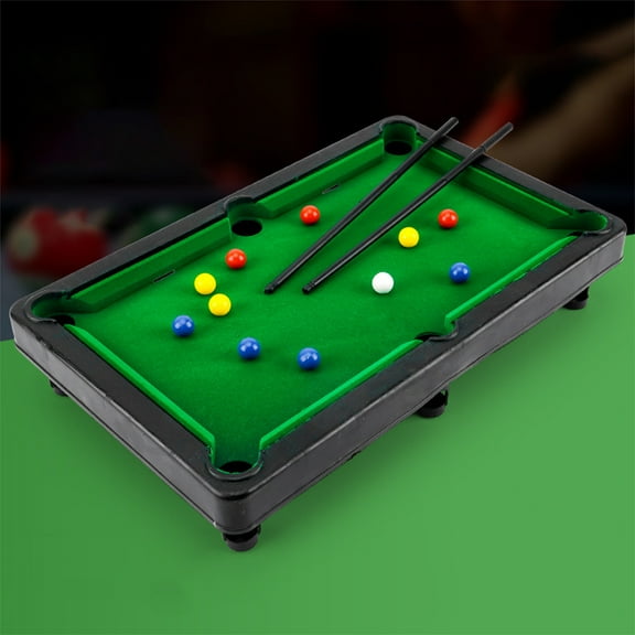 Gqtwoy Mini Pool Table Tabletop Portable Desktop Billiard Set Snooker Game with 2 Sticks & Balls Home Office Desk Stress Relief Games Billiards Triangle Rack