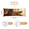 thumbnail image 2 of KLL Ultra Soft Microfiber Body Pillow Cover/Pillowcases 20"x54" with Hidden Zipper Closure-Pastoral Sunflower Corgi, 2 of 5