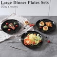 thumbnail image 2 of Black Dinner Plates Set of 6, 11.4 Inch Large Stoneware Luxury Dishes Porcelain for Kitchen Gifts Salad Pasta Steak, 2 of 5