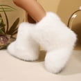 thumbnail image 4 of Women's Faux fur Boot Furry Fluffy Short Snow Boot Mid-Calf Boots Warm Comfortable Outdoor Flat Shoes, 4 of 7