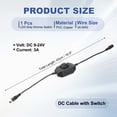thumbnail image 2 of Uxcell LED Strip Dimmer Switch, PWM Rotary DC Inline Cable Brightness Adjustable Controller for LED Ribbon Rope Light Black 1, 2 of 5