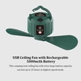 thumbnail image 4 of Sonducket Ventiladores de techo Ventilador para acampar al aire libre con linterna LED Herramientas de enfriamiento de doble propósito Lámpara Estufas de camping Verde oscuro (10400), 4 of 6