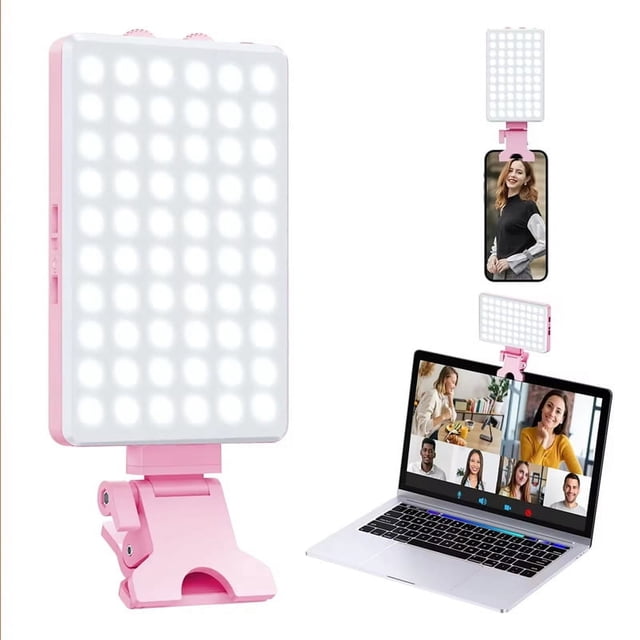 Mobile Phone Take Photo and Video Fill Light Type-C Charging Interface LED Portable Fill Light with Clip Pink