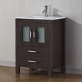 thumbnail image 2 of Dior 24" Single Bath Vanity in Espresso with White Ceramic Top and Integrated Square Sink with Brushed Nickel Faucet with Matching Mirror, 2 of 9