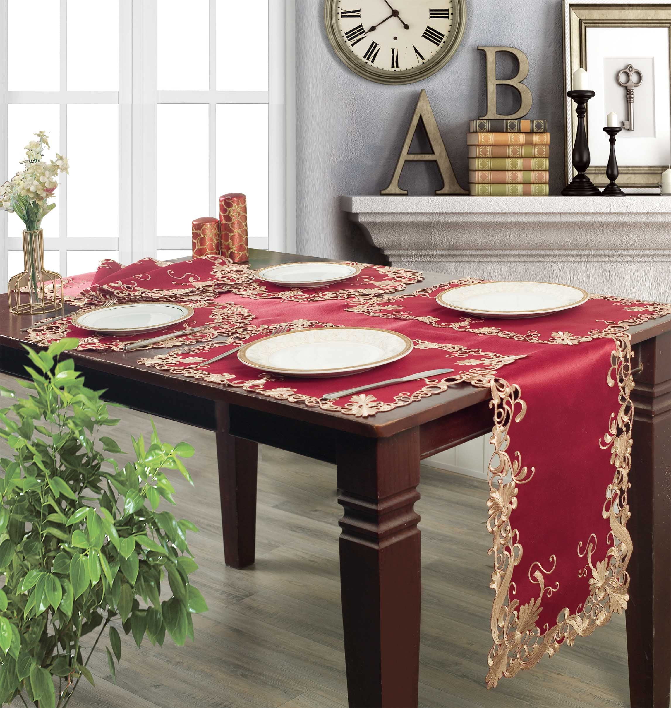  Table Runner Rustic Country Star Texas Dresser Scarves Runners  Red Berries Country Rustic Table Decor for Kitchen Dining Room Bedroom  Coffee Table 13x120 inches : Home & Kitchen