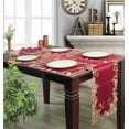 thumbnail image 4 of Gold Lace Burgundy Table Runner - Dresser Scarf European Embroidery - Perfect for Kitchen Dining Room Home Decor Wedding Receptions - 14 x 108 inches - The Chantelle Collection, 4 of 7