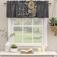thumbnail image 3 of 2 Panels Retro Sunflower Valance for Windows, Spring Summer Farmhouse Floral Butterfly Light Filtering Kitchen Curtains, Rod Pocket Window Treatment Curtain Valances for Living Room Bedroom, 42"x18", 3 of 9