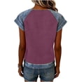 thumbnail image 7 of Ankola Women's Short Sleeve Crewneck T-Shirt Color Block Tunic Tshirt Casual Loose Blouses Tops, 7 of 7