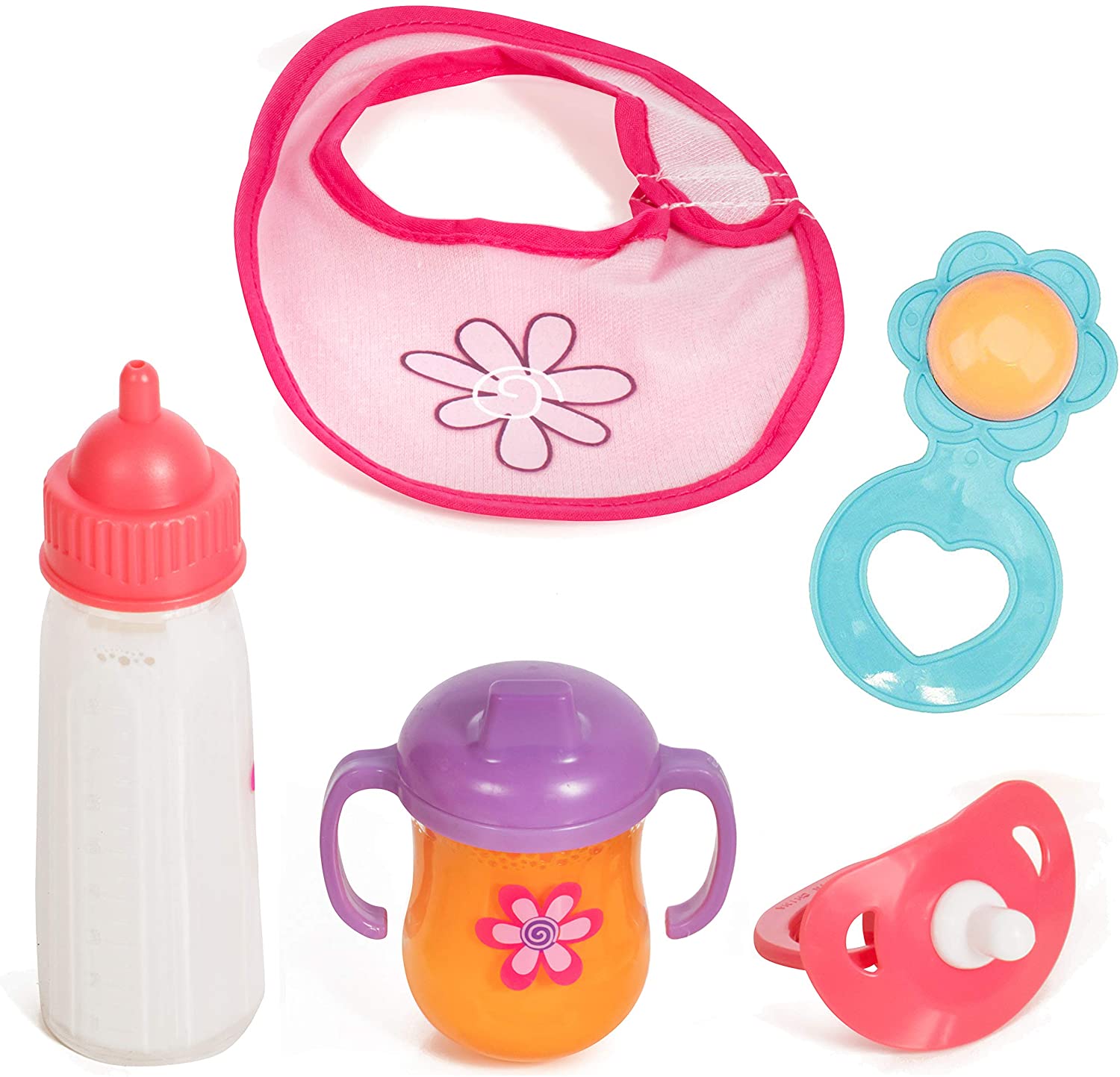 Mommy & Me Baby Doll 5 Piece Feeding Set Includes A Magic
