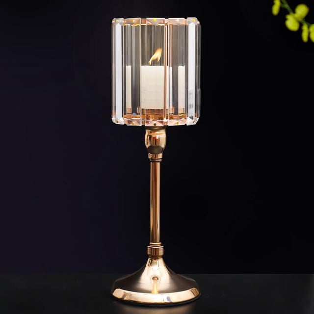 Soporte de metal de carretera BLESIY Candelero de cristal 37.5x9.5x10.5cm