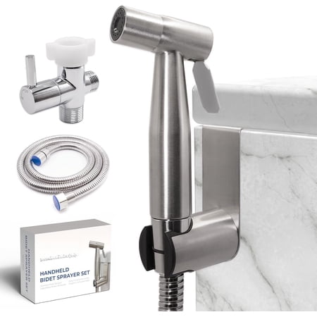 Handheld Bidet Sprayer for Toilet - Adjustable Water , Stainless Steel Jet Kit with Bidet Hose - Feminine Wash, Muslim Shower, Diaper Cleaning
