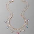 thumbnail image 3 of HOARBOEG Necklace for Women Girlfriend As Gifts Jewelry Golden Geometric Disc Tassel Color Rhinestone Pendant Two-In-One Chain, 3 of 8