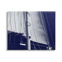 Stupell Navy Blue Nautical Boat Mast Landscape Photography Gallery Wrapped Canvas Print Wall Art
