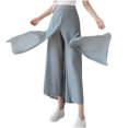 thumbnail image 2 of RKZDSR Pantalon Grand Long Décontracté Mode Femme Couleur Unie, 2 of 6