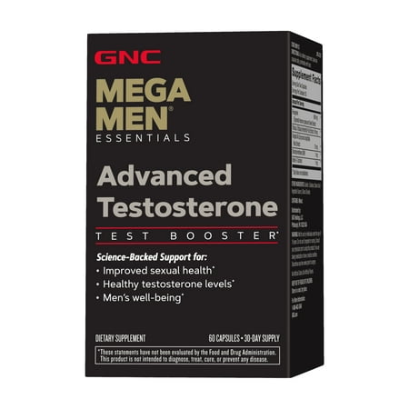 GNC Mega Men Advanced Testosterone, 60 Count, Capsule Form, 30 Day-Supply, Supports Healthy Testosterone Levels