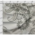 thumbnail image 2 of Soimoi Asian Paisley Printed, Japan Crepe SatinFabric, by The Yard 54 Inch Wide, Decorative Sewing Fabric for Dresses Kimonos Gowns, Olive Green, 2 of 5