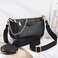 thumbnail image 2 of Bolsa de Dama BELUG Con Estampado de cocodrilo 3 en 1 negro, 2 of 3