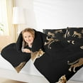 thumbnail image 4 of Homewish Woodland Animal Cheetah Bedding Comforter Set,Chic Wild Leopard Twin Comforter Sets,Black Brown Bedding Set For Girl Boy,Luxury Bedroom Decor Reversible,2pcs, 4 of 8