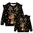 thumbnail image 5 of Garronmavis Christmas Deer Pullover Sweatshirt Comfortable Casual Long Sleeve Fall Winter Tops Versatile Girls Crewneck Sweatshirt Stylish Girl's Graphic Shirts Top for Girls Aged 2-3, 5 of 7