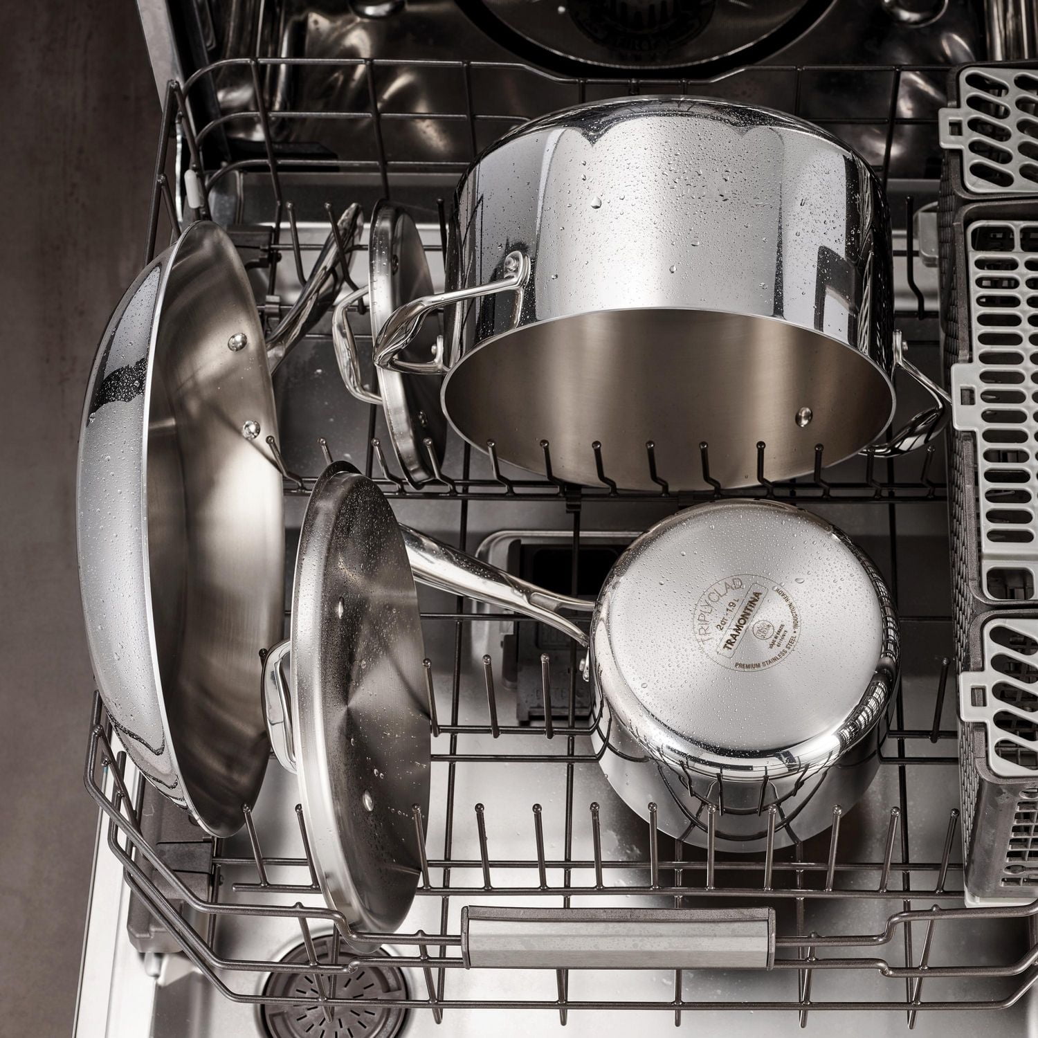Tramontina Fry Pan Stainless Steel Try-Ply Clad 8-in, 80116/004DS