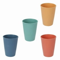 RUseeN Wheat Straw Unbreakable Cup, 13 oz Reusable Water Drinking Glasses Sets of 4 | Lightweight Tumbler for Kitchen Outdoor | Dishwasher Safe, BPA Free and Eco friendly (13 oz, 4 Color)