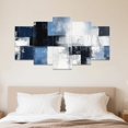 thumbnail image 2 of ZHONGYUTONG Abstract Wall Art 5 Piece Canvas Prints Black White and Gray Blue Wall Decor Modern Living Room Bedroom Office Home Decor Framed (12x20inx2pcs 12x30inx2pcs 12x40inx1pcs), 2 of 5