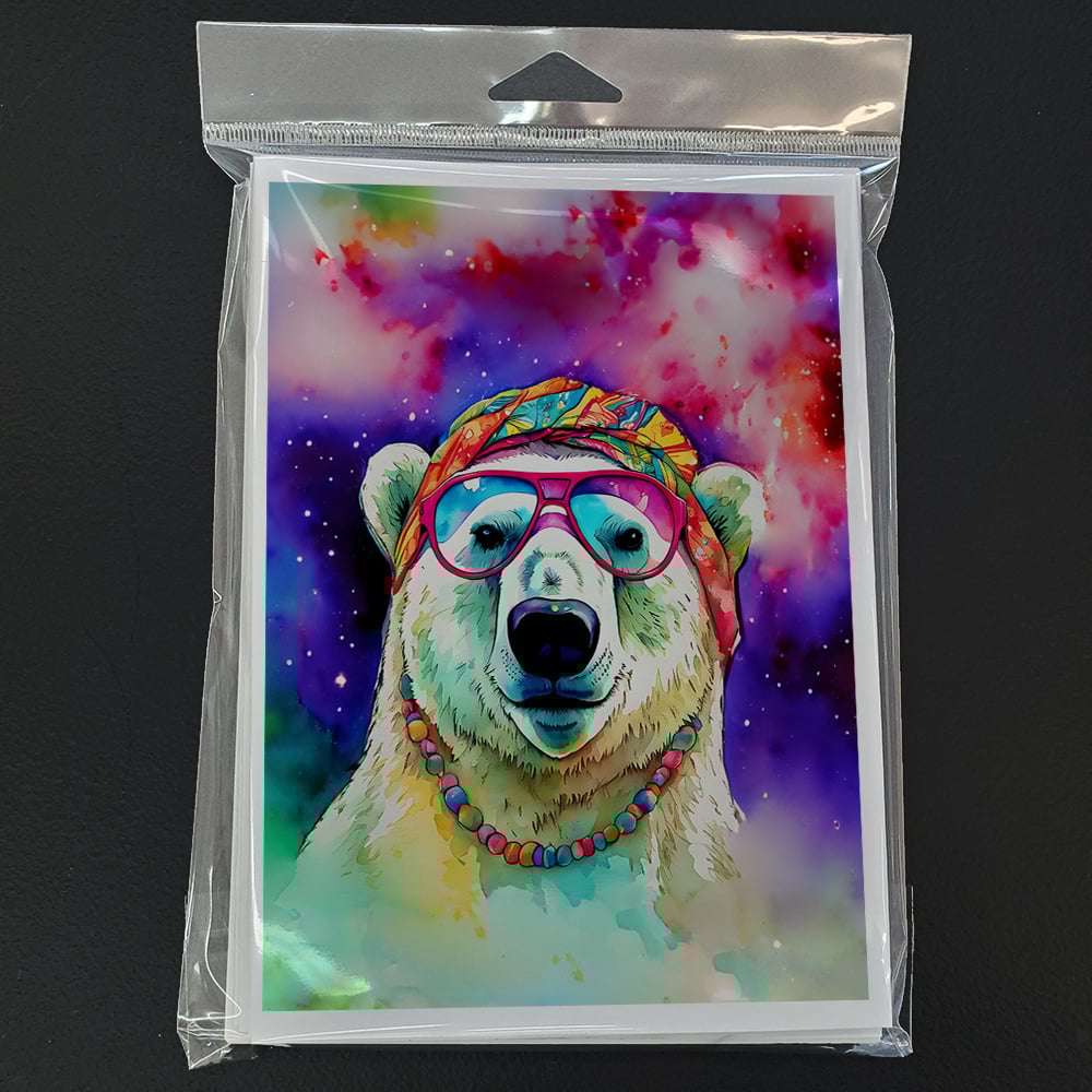 thumbnail image 3 of Hippie Animal Polar Bear Greeting Cards Pack of 8 7 in x 5 in, 3 of 3