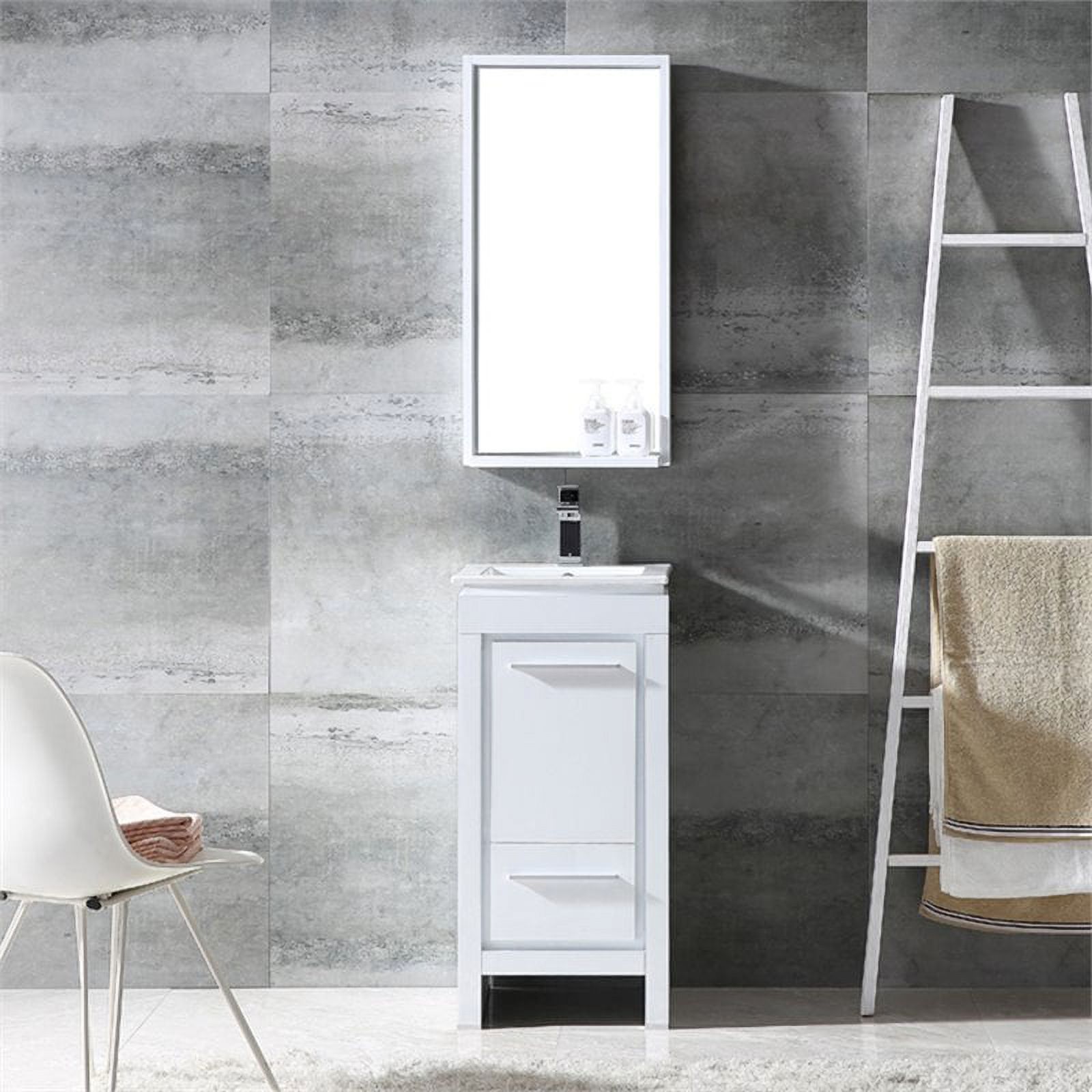 Allier 16"White Bathroom Vanity & Mirror - image 3 of 6