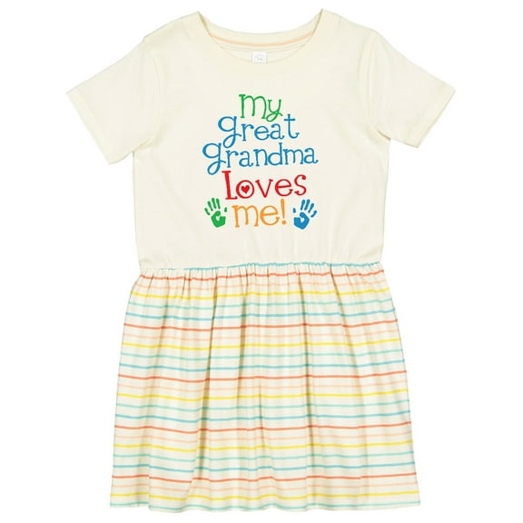 Inktastic My Great Grandma Loves Me for Grandson Girls Toddler Dress