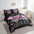 thumbnail image 3 of jejeloiu Chic Bdiamond Butterfly 7-Piece Bedding Comforter Set,,Cheetah Pattern Bowknot King Bedding Sets,Pink Gray Black Bed Sheets For Men Women,Breathable Home Decor Reversible, 3 of 8