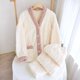 thumbnail image 1 of Pijamas de punto de estilo coreano para mujer, terciopelo coral grueso, ropa sencilla para el hogar de otoño e invierno, se puede usar al aire libre, 1 of 2