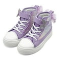 thumbnail image 2 of Toddler Sneakers for Girls Boys, Kids Canvas High Top Fashion Sparkle Sequins Bow Shoes Running Walking Casual Adjustable Strap Shoes, 2 of 7