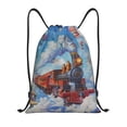 thumbnail image 1 of Bingfone Cartoon Train Hot Air Balloon Drawstrings Backpacks Bags for Men Women Gym Drawstrings Bag-Medium, 1 of 6