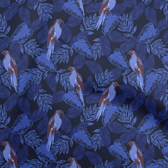 oneOone Rayon Navy Blue Fabric Tropical & Bird Sewing Fabric By The Yard Printed Diy Clothing Sewing Supplies 56 Inch Wide