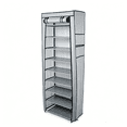 thumbnail image 2 of Ktaxon 10 Tiers Shoe Rack with Dustproof Cover Closet, Storage Cabinet Organizer Gray, 2 of 9