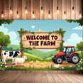 thumbnail image 7 of LUUFILx Farm Welcome Banner Backdrop for Outdoor Party Decorations Farming Background Barnyard Birthday Event Photography Props Cow Tractor Theme, 7 of 7